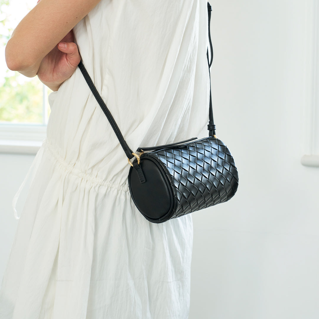 Woven Pattern Soft Leather Crossbody Bag Retro for Women | SeaGloca - view 6