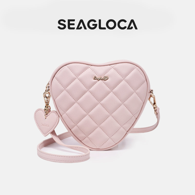 Chic Heart Quilted Crossbody Bag Soft Leather for Women | SeaGloca