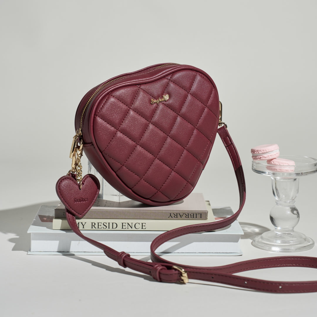 Chic Heart Quilted Crossbody Bag Soft Leather for Women | SeaGloca - view 3