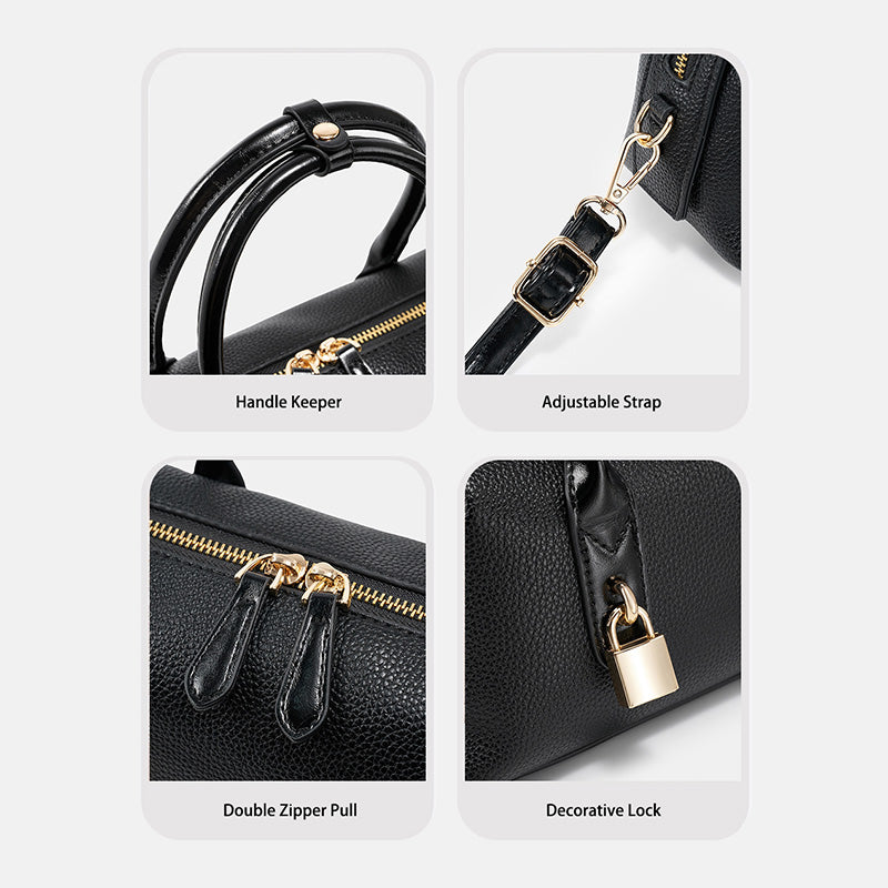 Fashionable Boston Dual Zipper Crossbody Bag for Women | SeaGloca - view 7