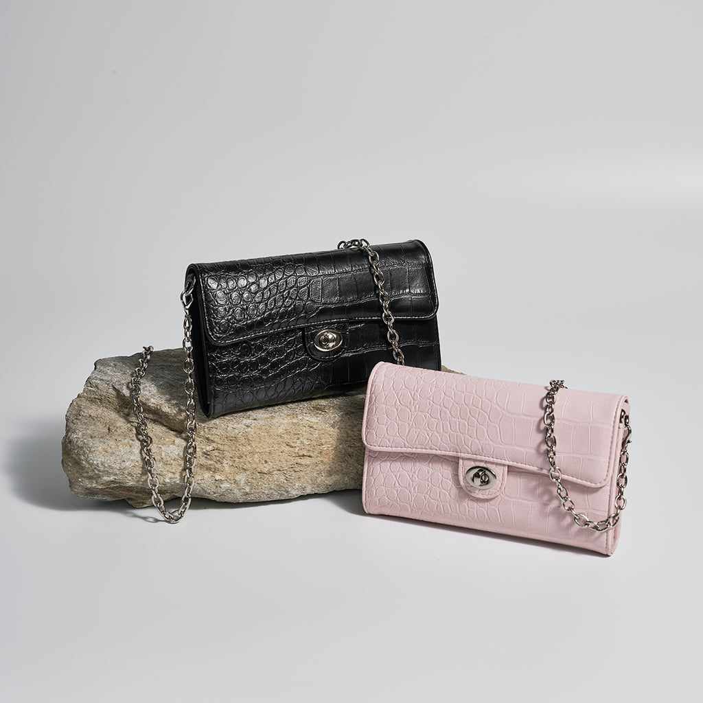 Luxury Croc Pattern with Metal Lock Crossbody for Women | SeaGloca - view 2