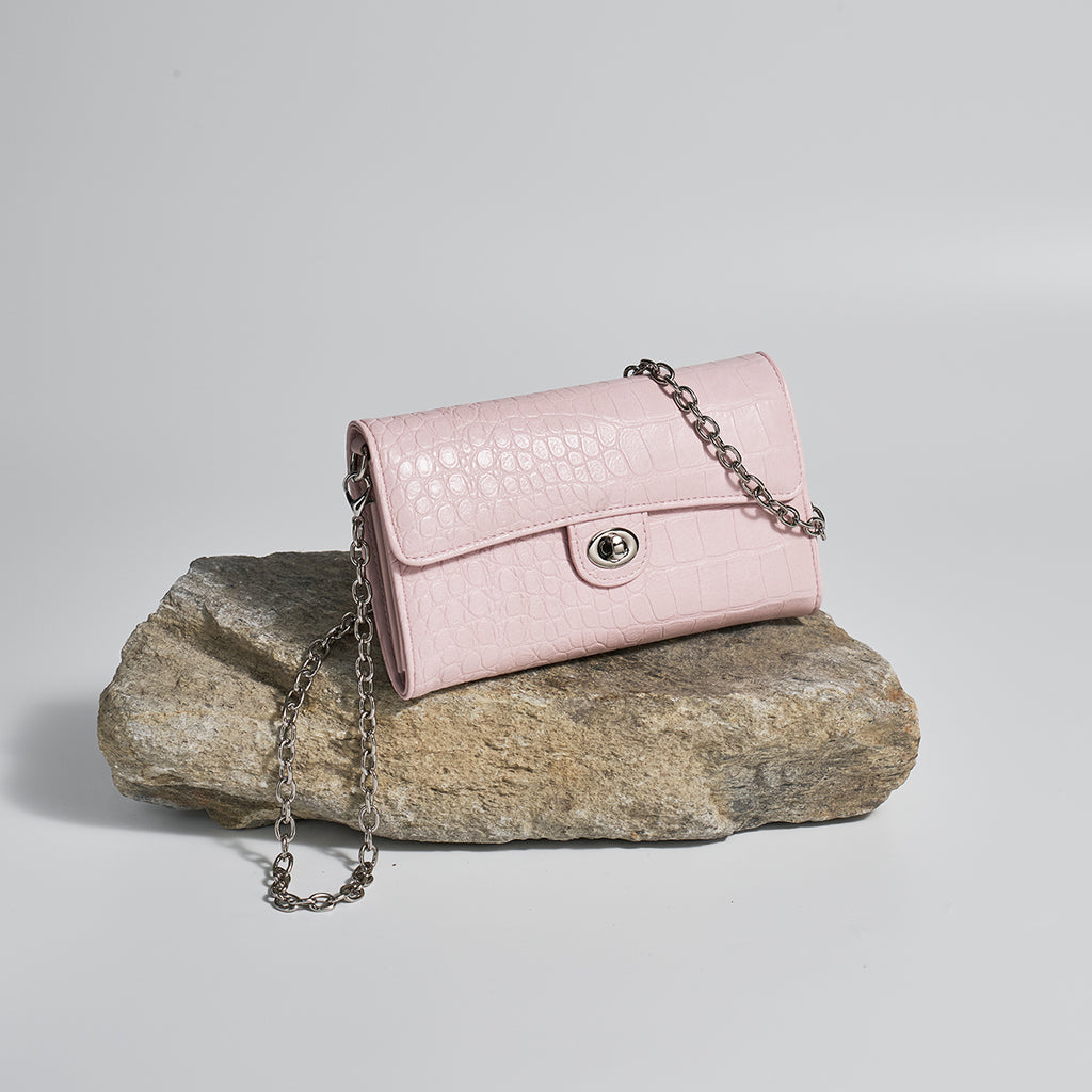 Luxury Croc Pattern with Metal Lock Crossbody for Women | SeaGloca - view 3