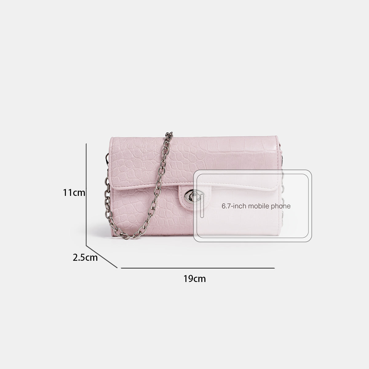 Luxury Croc Pattern with Metal Lock Crossbody for Women | SeaGloca - view 9