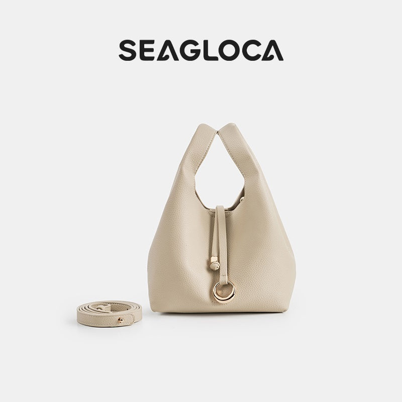 Textured Bucket Bag Magnetic Closure Hand Carry for Women | SeaGloca
