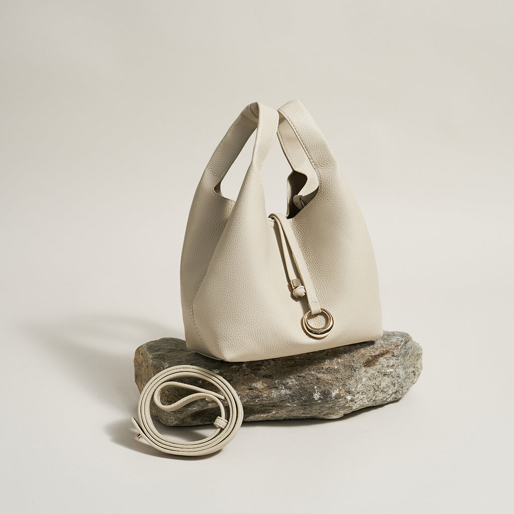Textured Bucket Bag Magnetic Closure Hand Carry for Women | SeaGloca - view 3