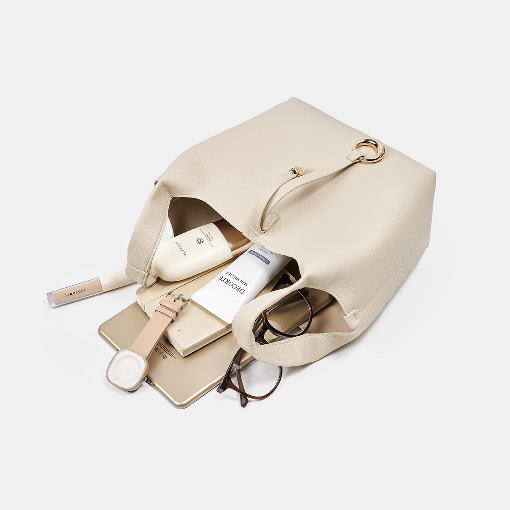 Textured Bucket Bag Magnetic Closure Hand Carry for Women | SeaGloca - view 8