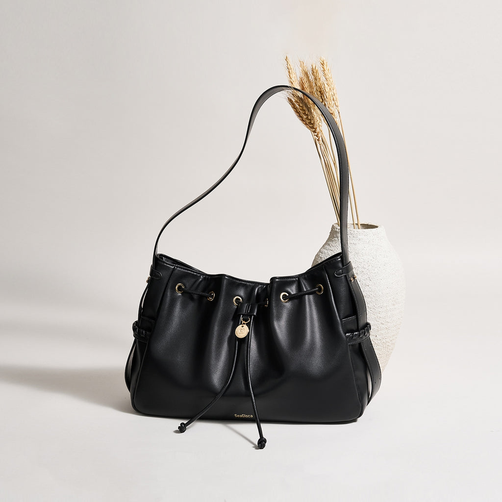 Drawstring Bucket Bag Hobo Bag Large Capacity for Women | SeaGloca - view 2