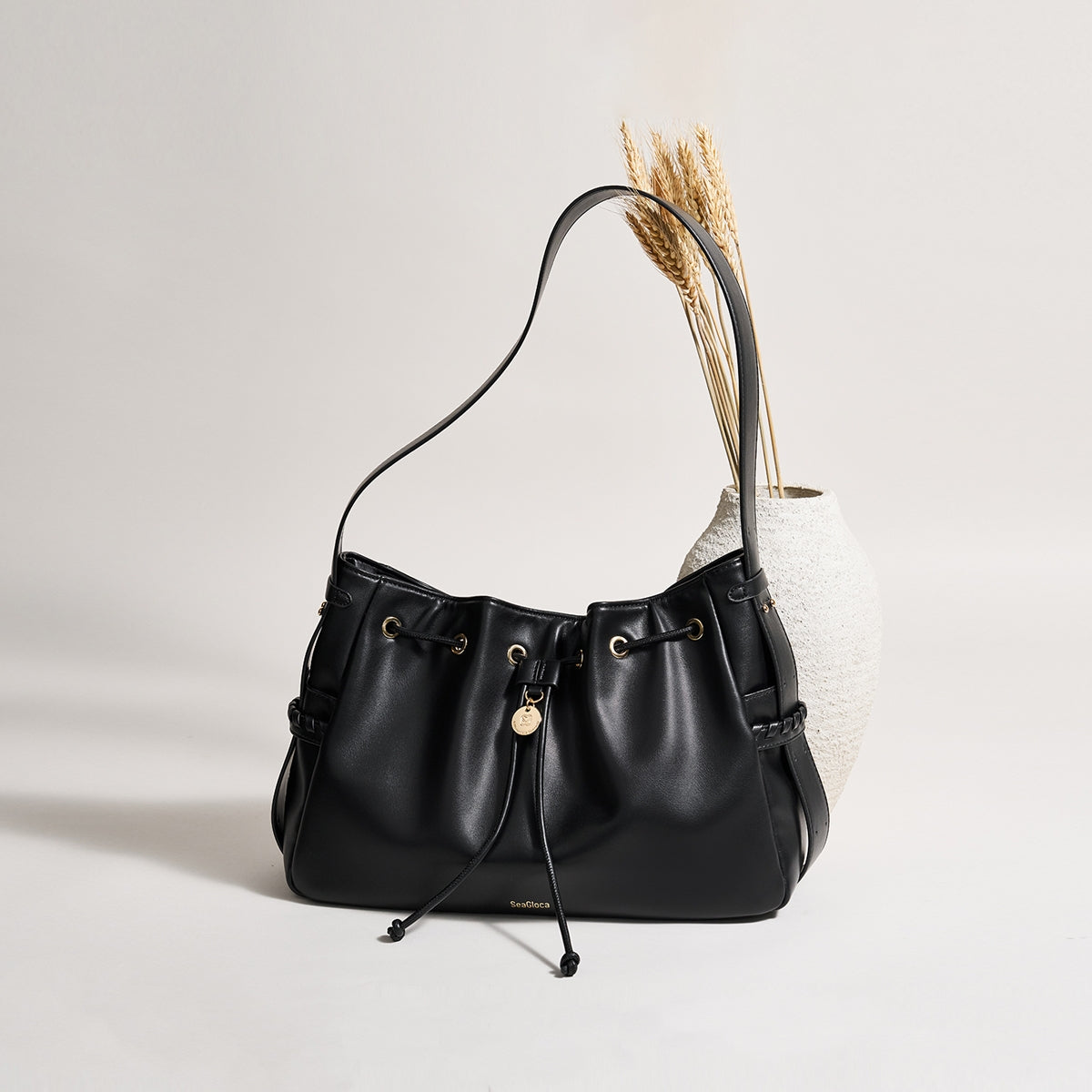 Drawstring Bucket Bag Hobo Bag Large Capacity for Women | SeaGloca - view 2