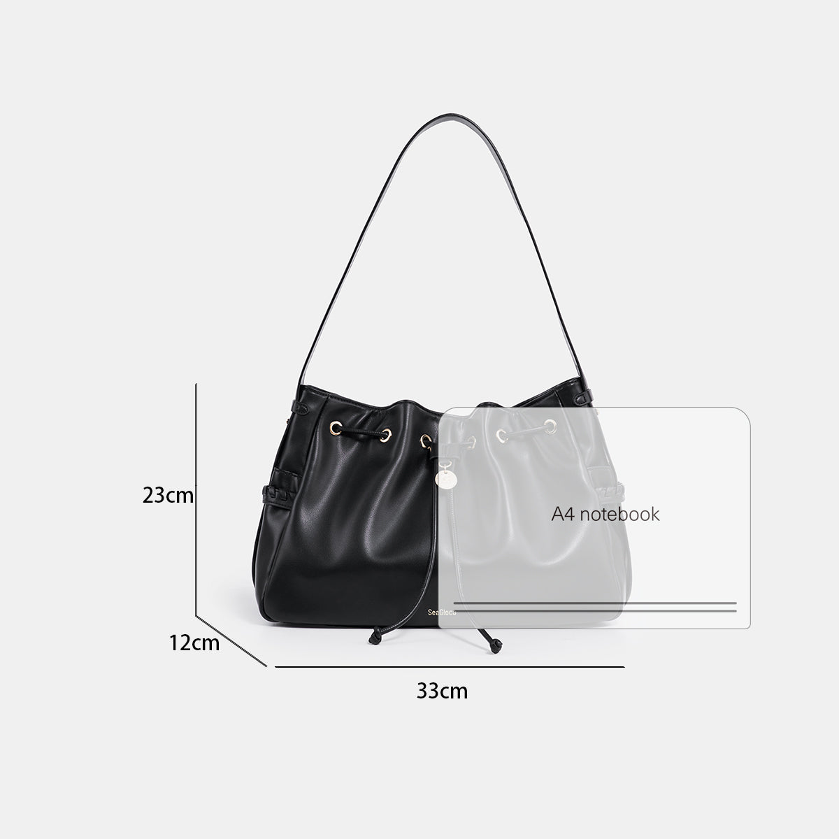 Drawstring Bucket Bag Hobo Bag Large Capacity for Women | SeaGloca - view 9