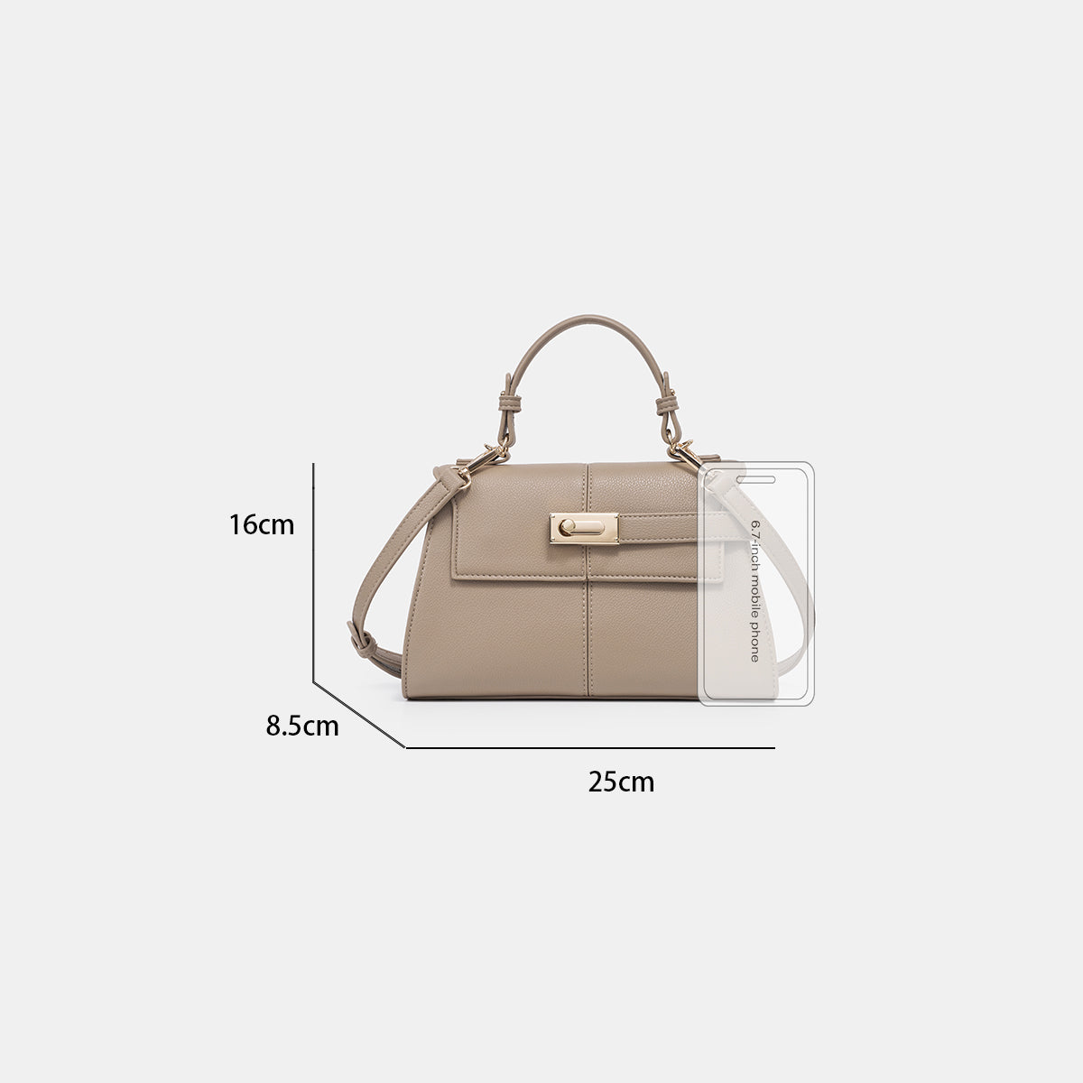 Classic Textured Handheld Crossbody Bag with for Women | SeaGloca - view 9