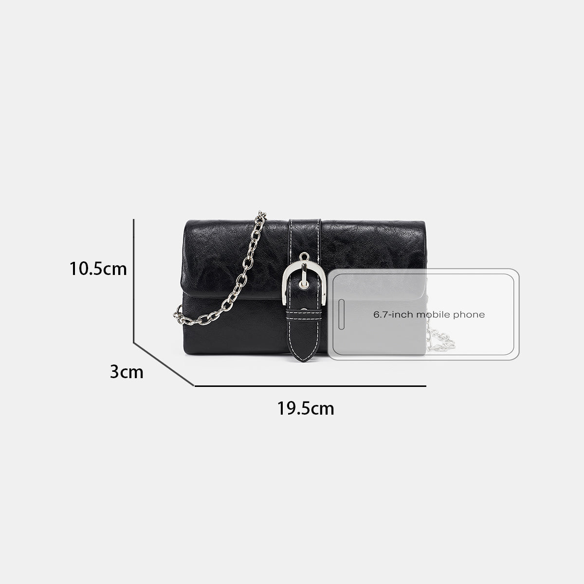 Buckle Decor Magnetic Closure Detachable Chain for Women | SeaGloca - view 9