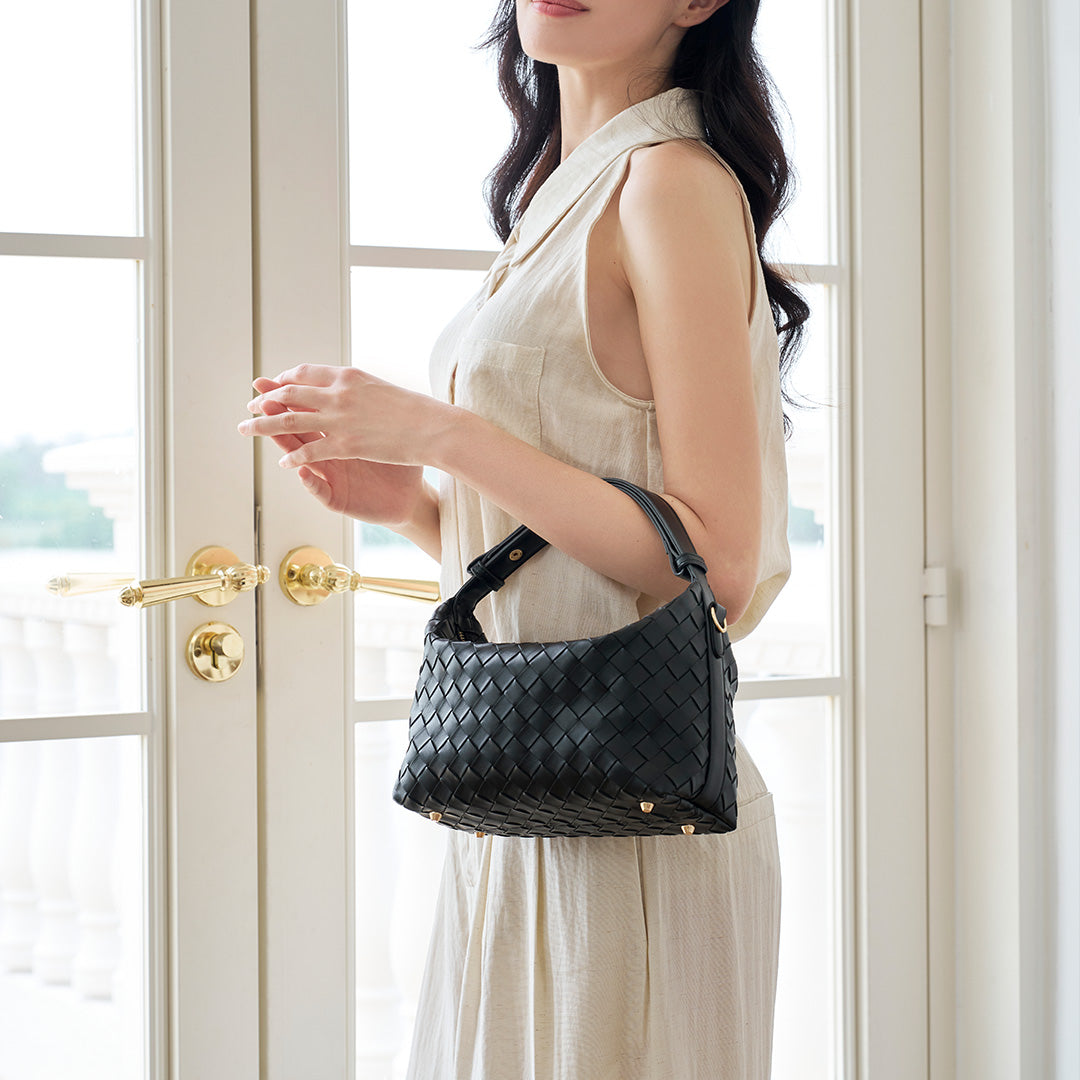 Woven Texture Zipper Hobo Bag Adjustable for Women | SeaGloca - view 6