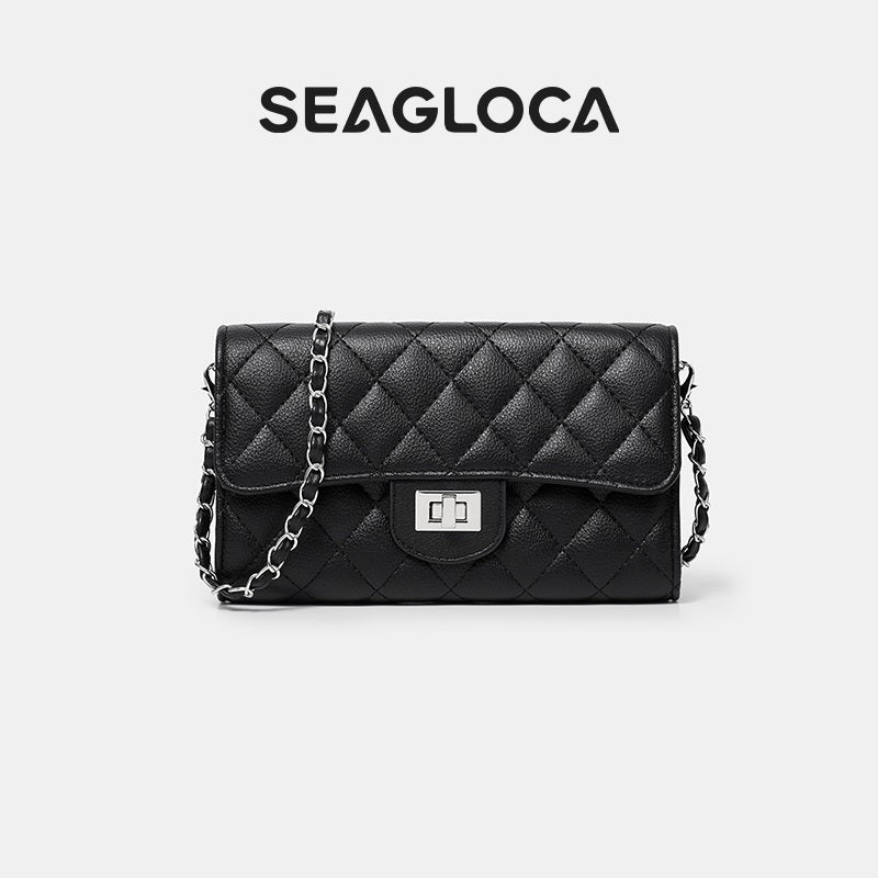 Rhombus Pattern Turn Lock Detachable Chain for Women | SeaGloca