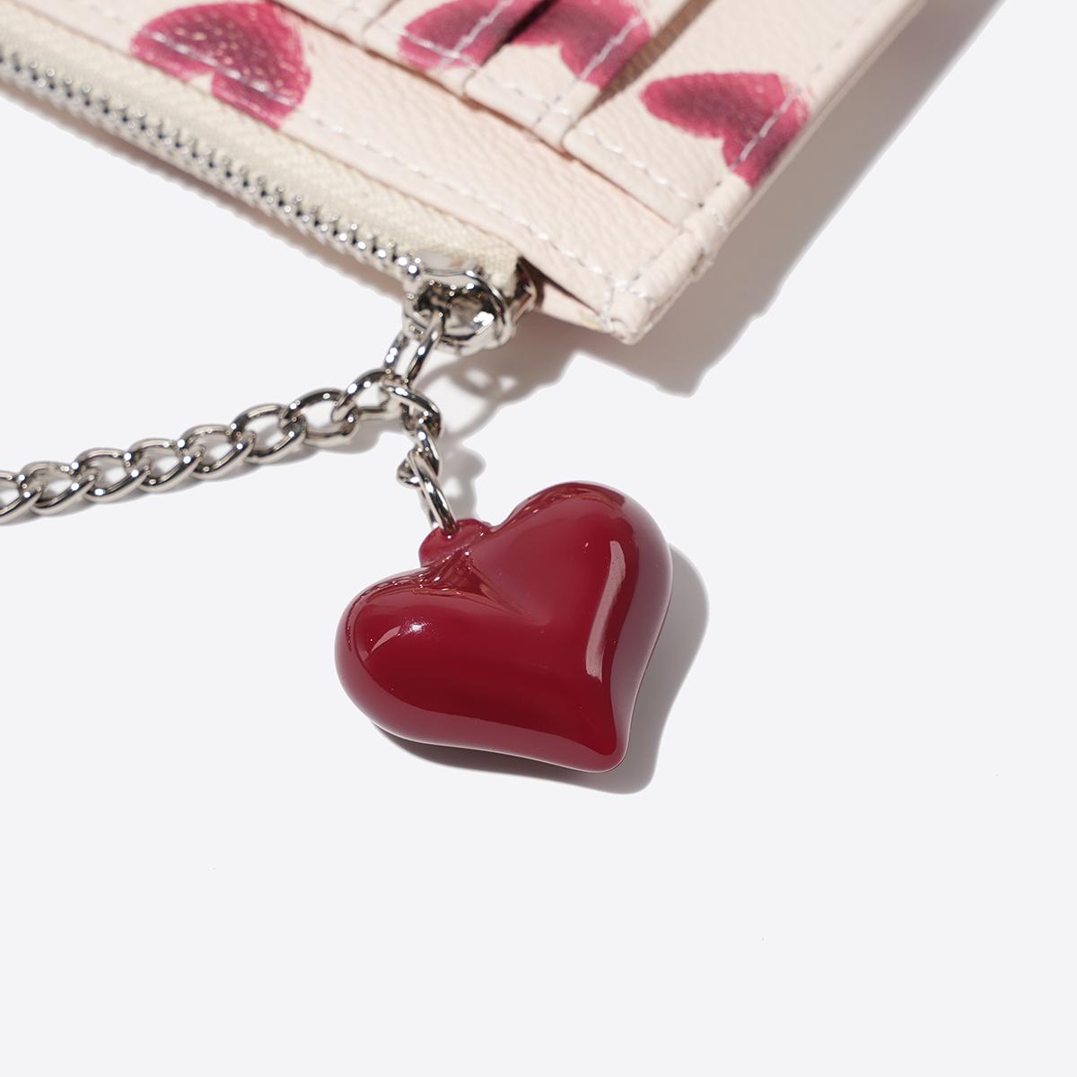 SeaGloca Valentine's Day Beloved Heart Card Holder with Ornaments For Woman No 02