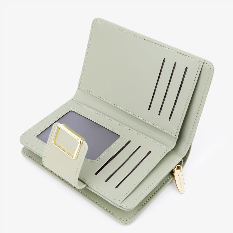 SeaGloca New Korean Fashion Mult-functional Solid Color PU Wallet For Woman No 1616