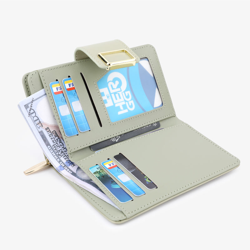SeaGloca New Korean Fashion Mult-functional Solid Color PU Wallet For Woman No 1616