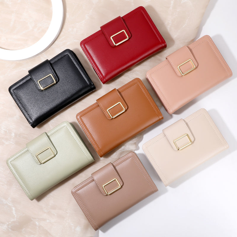 SeaGloca New Korean Fashion Mult-functional Solid Color PU Wallet For Woman No 1616