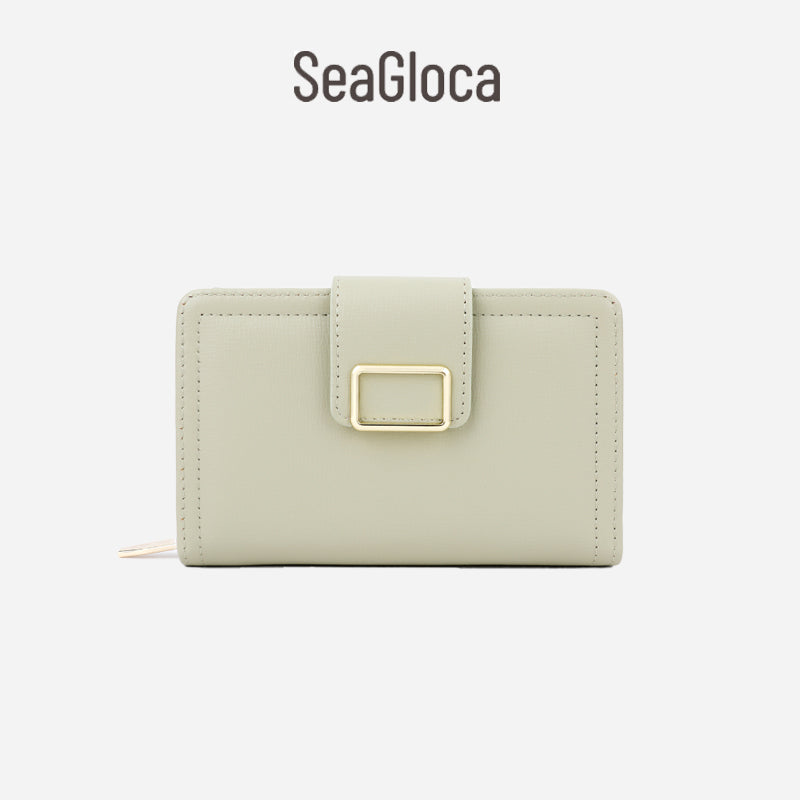 SeaGloca New Korean Fashion Mult-functional Solid Color PU Wallet For Woman No 1616
