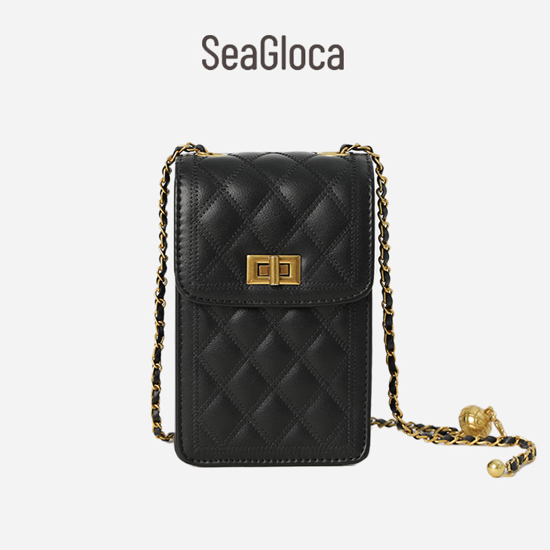 Seagloca Chain Shoulder Black Small Cross Body Sling Bag No 557