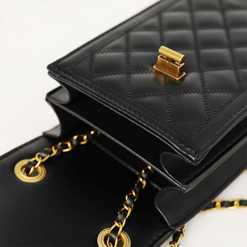 Seagloca Chain Shoulder Black Small Cross Body Sling Bag No 557