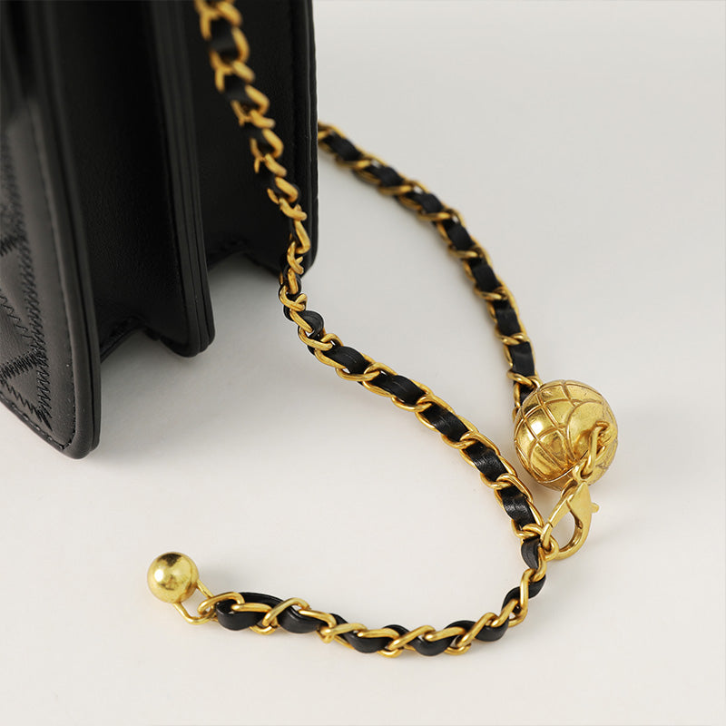 Seagloca Chain Shoulder Black Small Cross Body Sling Bag No 557