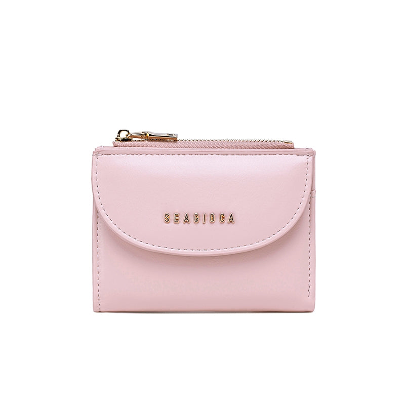 Seagloca New Fashion Korean Solid Simple Multifunction Short Bifold Wallet For Women No 1643
