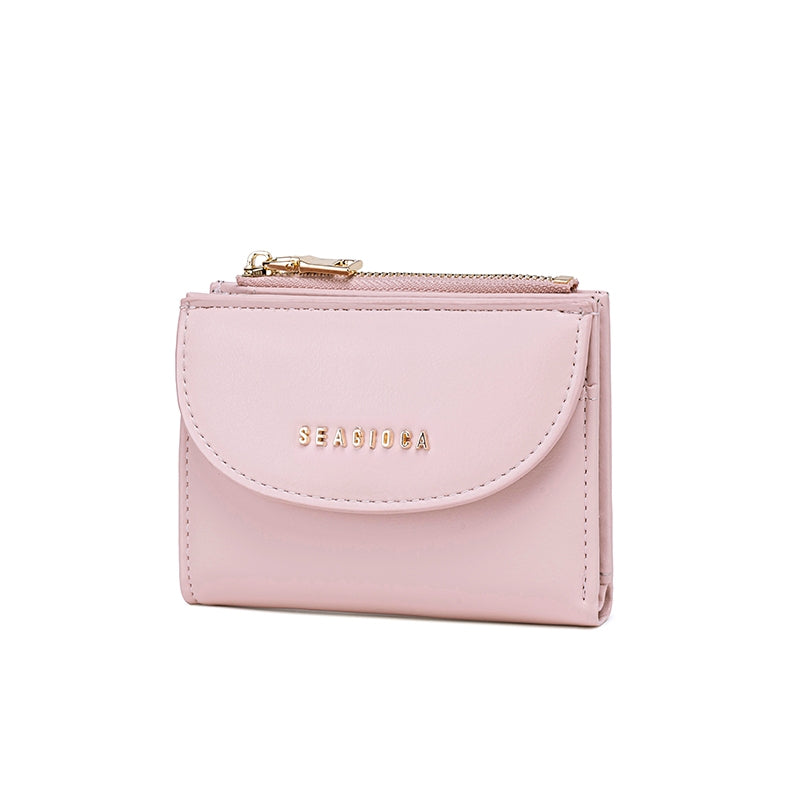 Seagloca New Fashion Korean Solid Simple Multifunction Short Bifold Wallet For Women No 1643