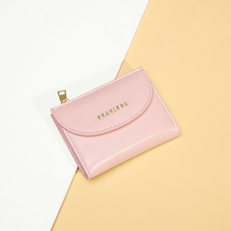 Seagloca New Fashion Korean Solid Simple Multifunction Short Bifold Wallet For Women No 1643