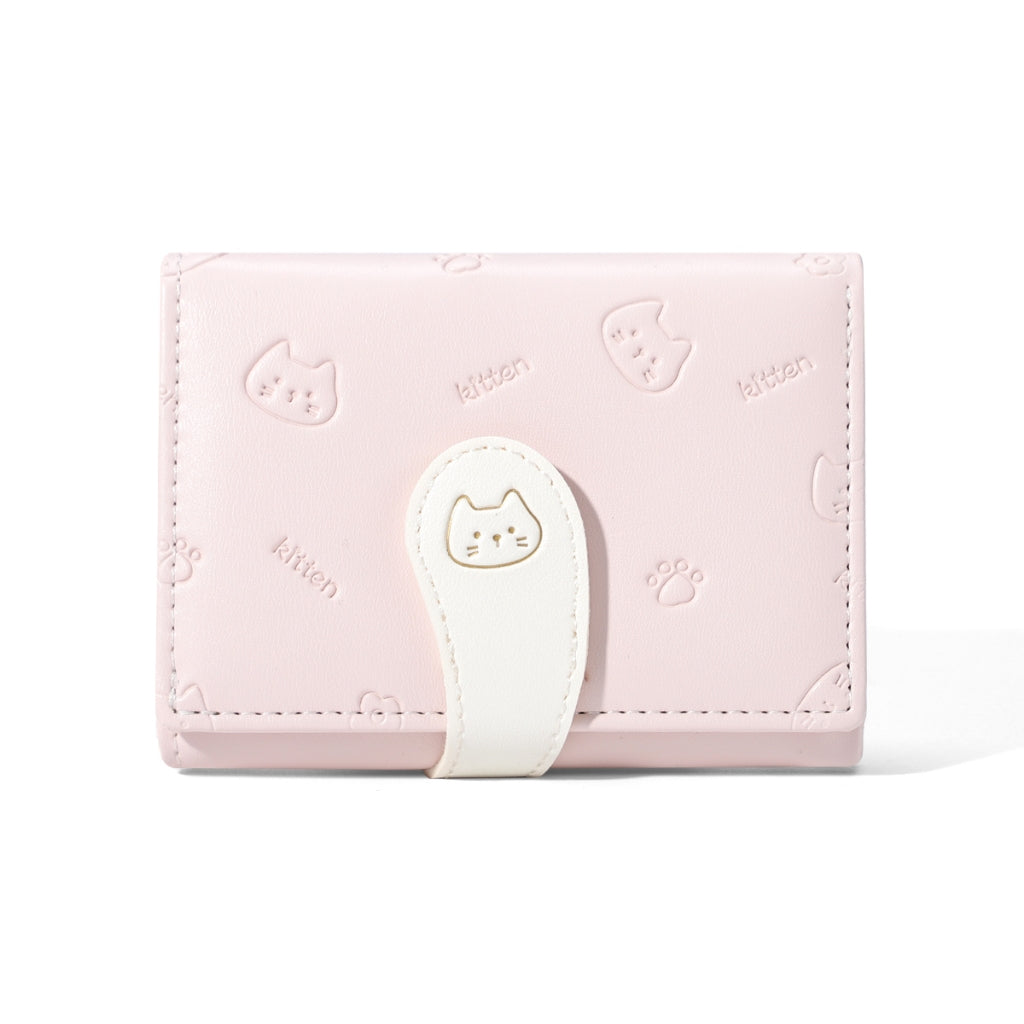 SeaGloca New Korean Version Cute Cat Tail  Short Tri-fold Wallet For Woman No.1760