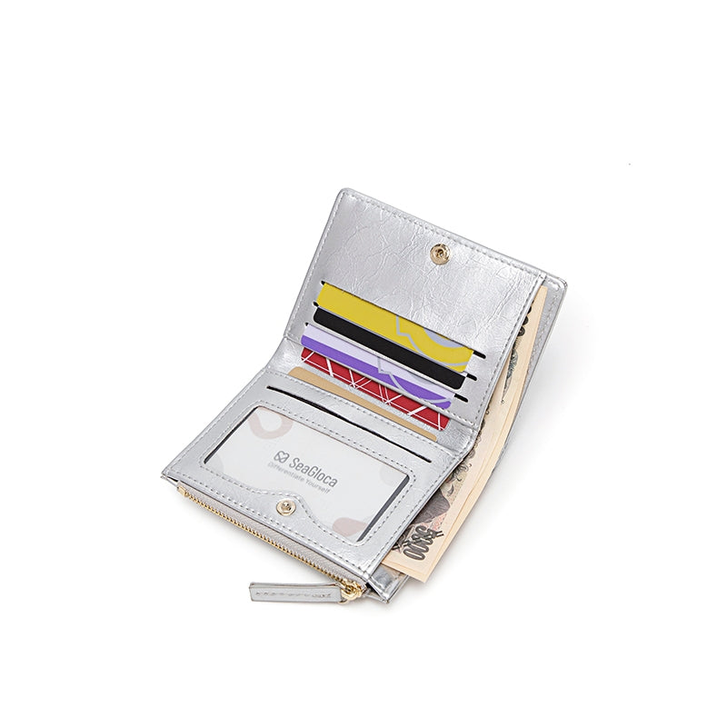 SeaGloca New Fashion High-End Bifold Short Wallet With Box Purse Card Holder For Woman No 2401
