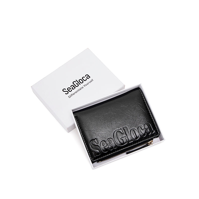 SeaGloca New Fashion High-End Bifold Short Wallet With Box Purse Card Holder For Woman No 2401