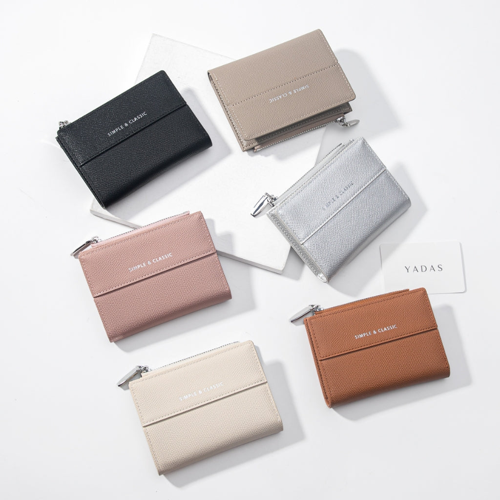 SeaGloca Solid Color Short Wallet Female New Folding Wallet Niche Design Small Wallet For Woman No 1851