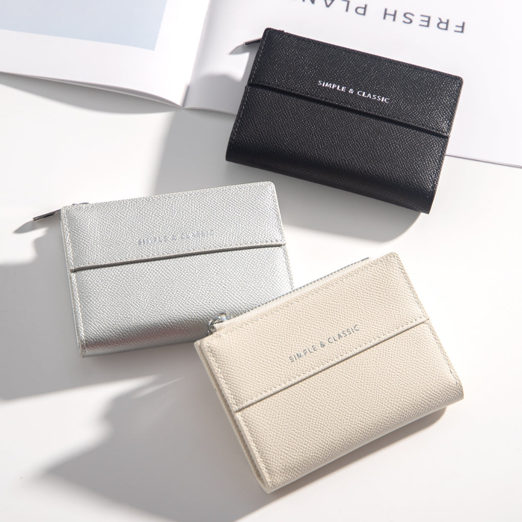 SeaGloca Solid Color Short Wallet Female New Folding Wallet Niche Design Small Wallet For Woman No 1851