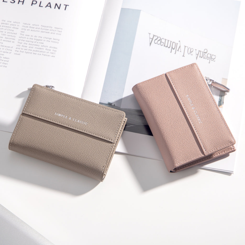 SeaGloca Solid Color Short Wallet Female New Folding Wallet Niche Design Small Wallet For Woman No 1851