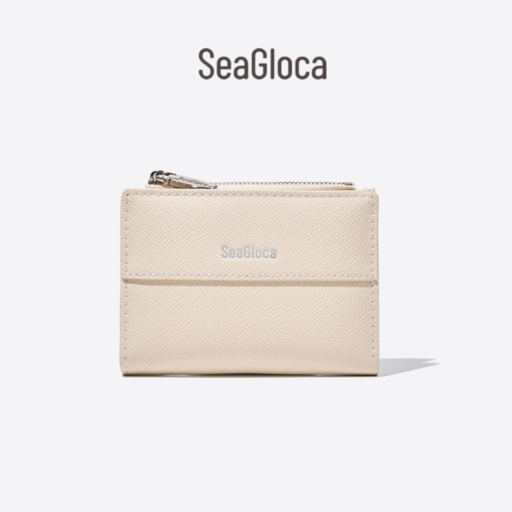 SeaGloca Solid Color Short Wallet Female New Folding Wallet Niche Design Small Wallet For Woman No 1851