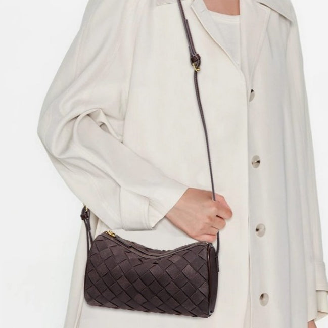 SeaGloca Matte Leather Woven Luxury Underarm Handbag Versatile Shoulder Pillow Bag For Woman No 2046