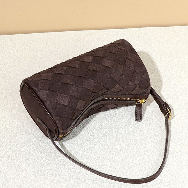 SeaGloca Matte Leather Woven Luxury Underarm Handbag Versatile Shoulder Pillow Bag For Woman No 2046