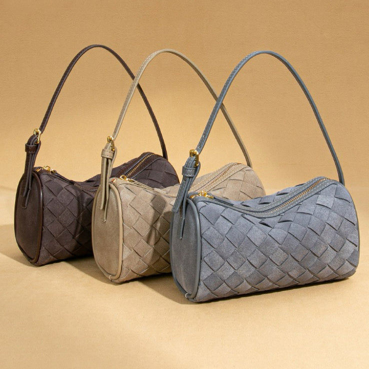 SeaGloca Matte Leather Woven Luxury Underarm Handbag Versatile Shoulder Pillow Bag For Woman No 2046