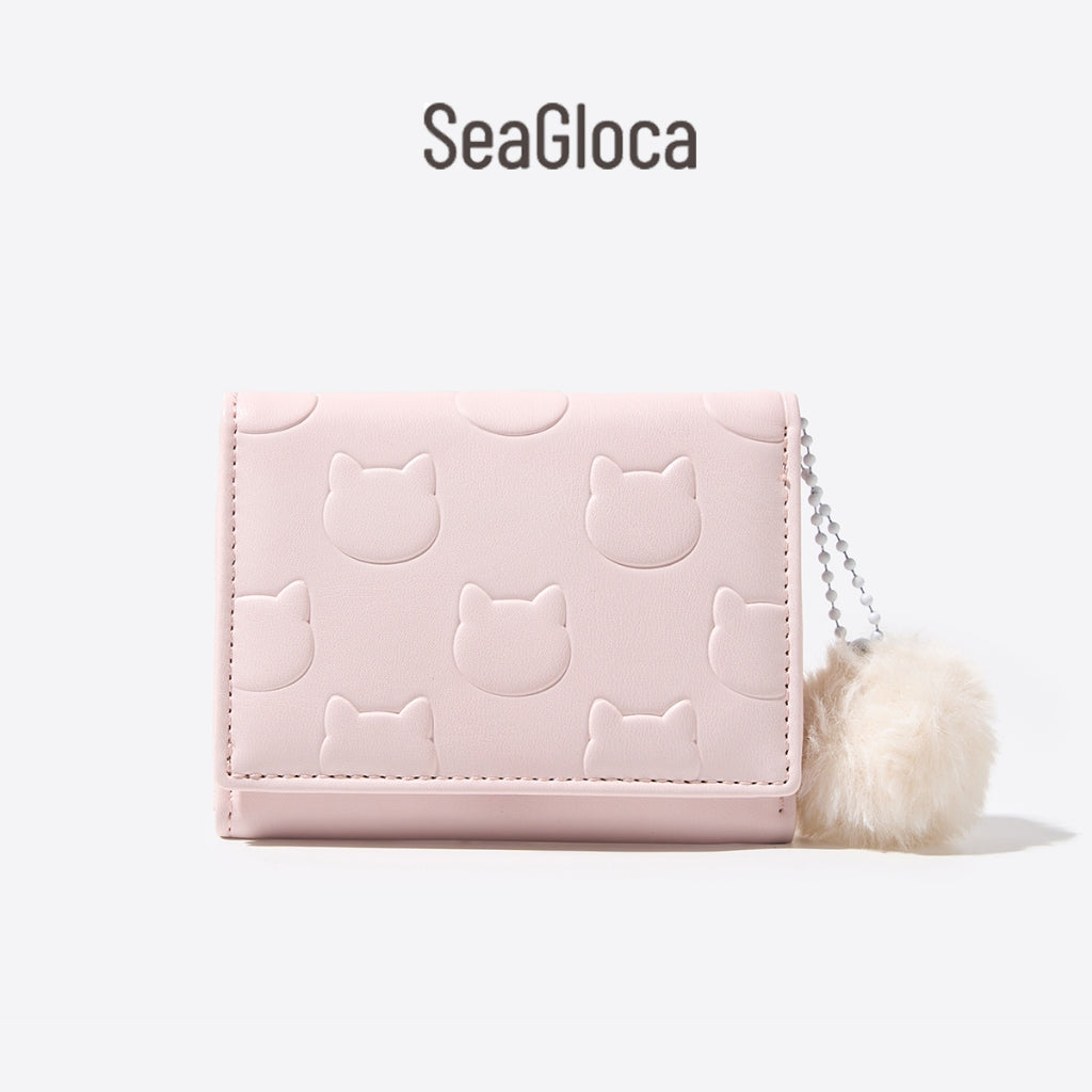 Furball Bunny Print PU Short Trifold Wallet for Women | SeaGloca - view 11