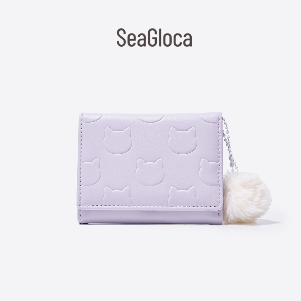 Furball Bunny Print PU Short Trifold Wallet for Women | SeaGloca - view 14
