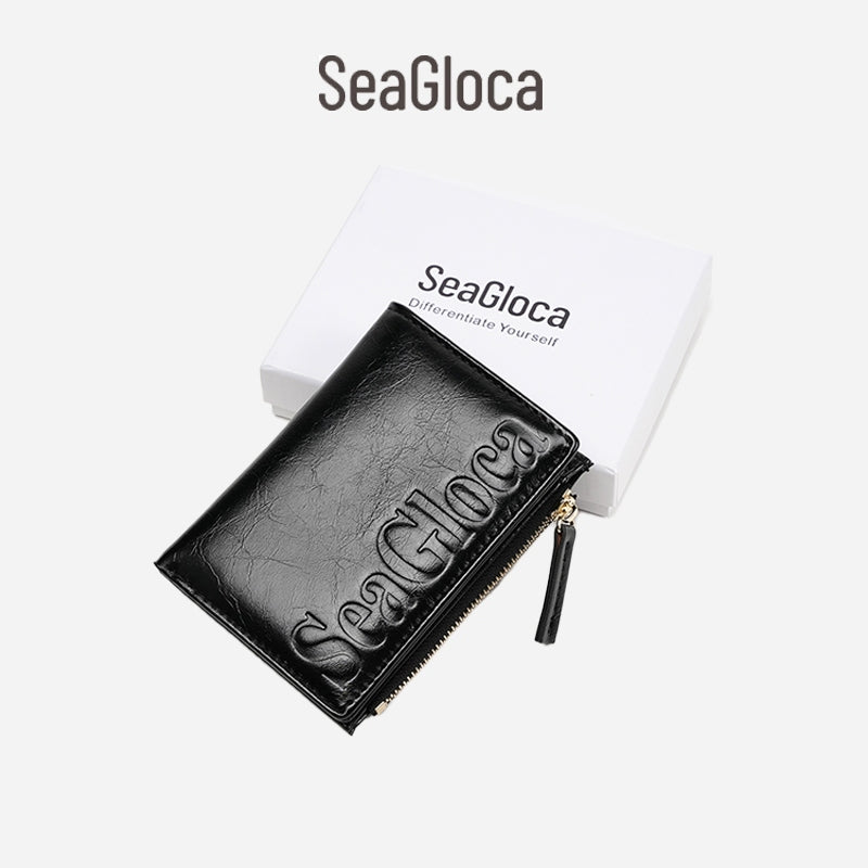 SeaGloca New Fashion High-End Bifold Short Wallet With Box Purse Card Holder For Woman No 2401