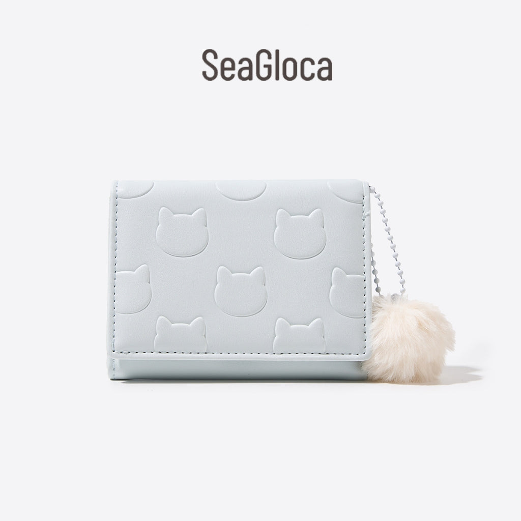 Furball Bunny Print PU Short Trifold Wallet for Women | SeaGloca - view 12
