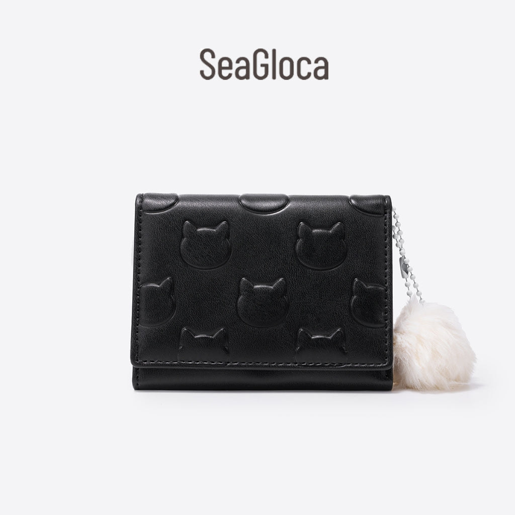 Furball Bunny Print PU Short Trifold Wallet for Women | SeaGloca - view 13