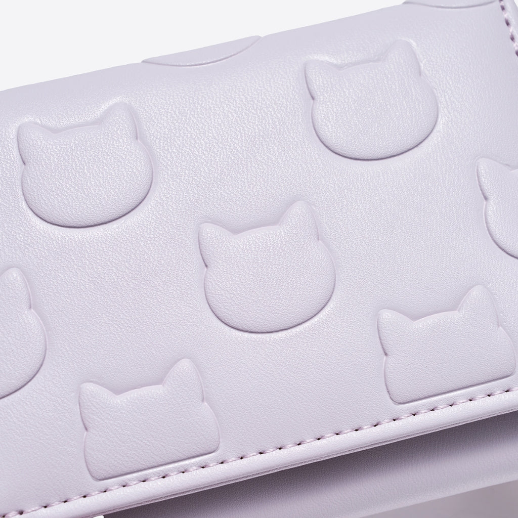 SeaGloca Furball Bunny Print PU Short Trifold Wallet for Woman Girls No 1557