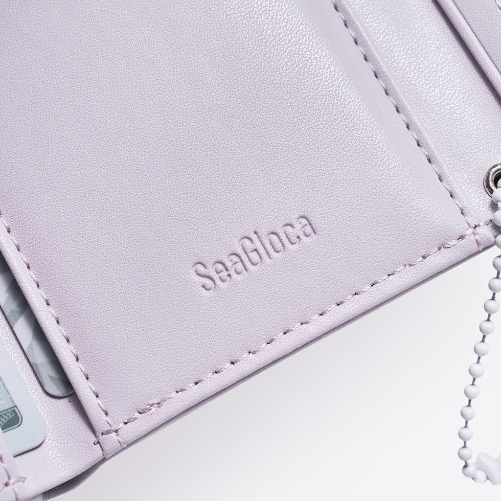 SeaGloca Furball Bunny Print PU Short Trifold Wallet for Woman Girls No 1557