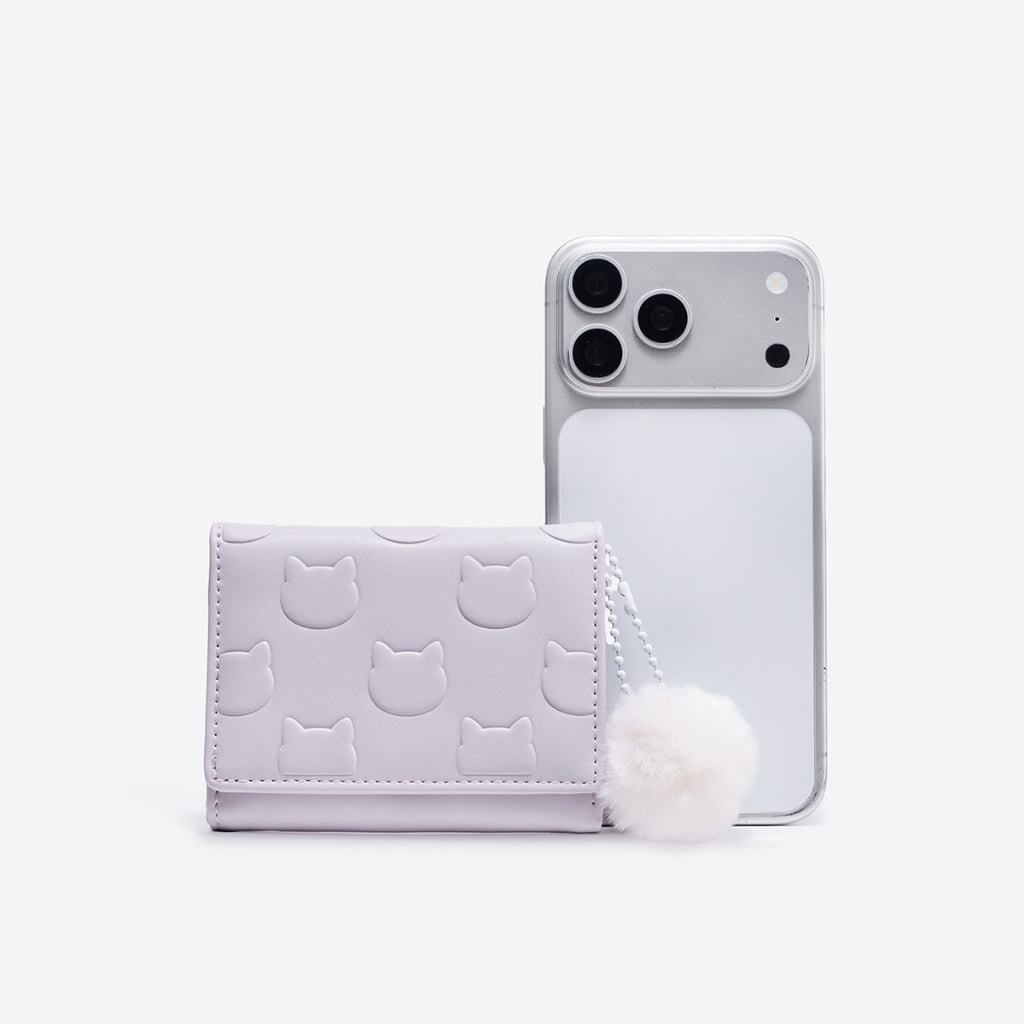 SeaGloca Furball Bunny Print PU Short Trifold Wallet for Woman Girls No 1557