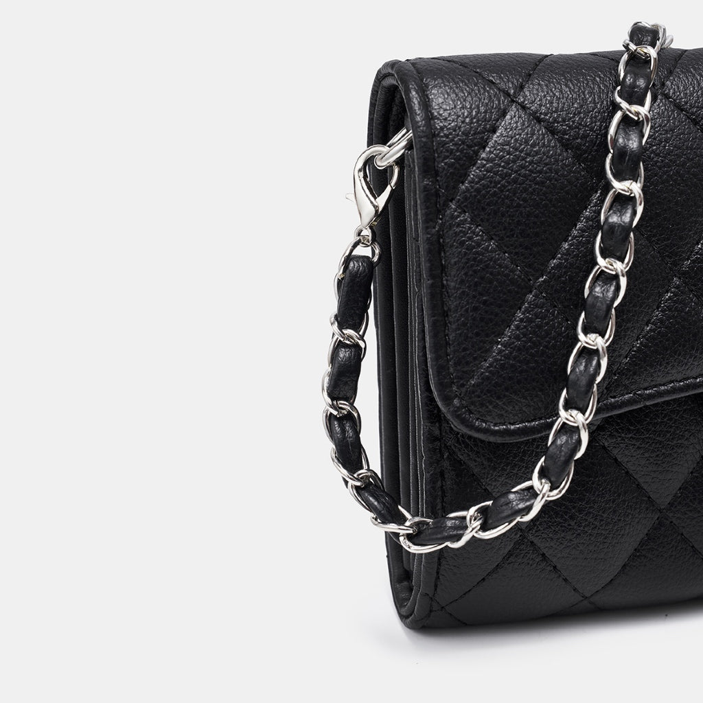 SeaGloca Rhombus Pattern Turn Lock Detachable Chain Shoulder Strap Coin Pocket Crossbody Bag for women No 10019
