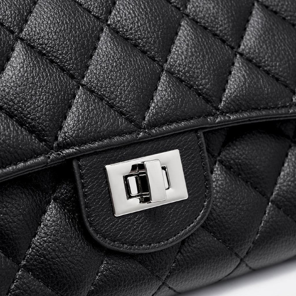 SeaGloca Rhombus Pattern Turn Lock Detachable Chain Shoulder Strap Coin Pocket Crossbody Bag for women No 10019