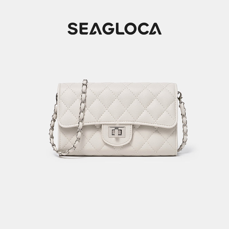 Rhombus Pattern Turn Lock Detachable Chain for Women | SeaGloca - view 11