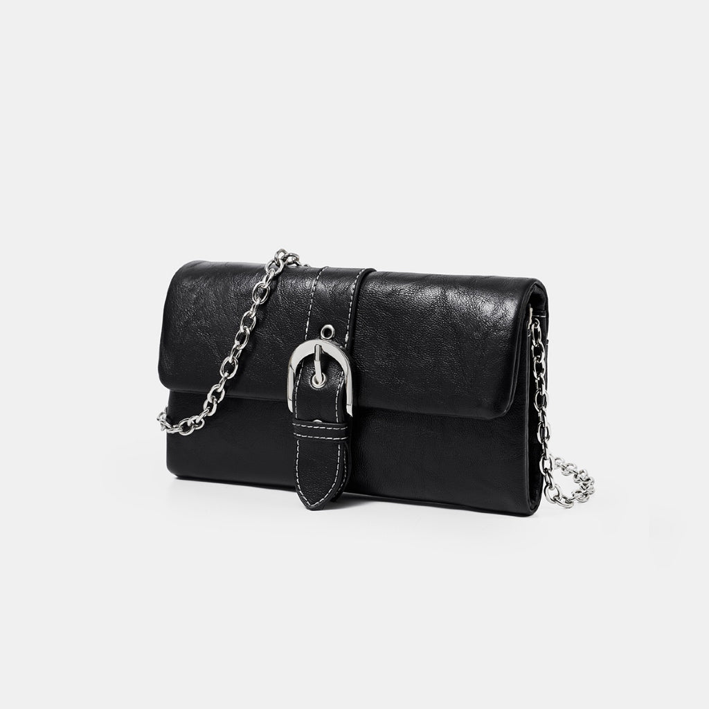 SeaGloca Buckle Decor Magnetic Closure Detachable Chain Coin Purse Card Holder Crossbody Bag for women No 10017